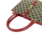 Gucci Jackie Gray Red Gold Hardware GG Canvas 002 1065 Tote — view 6