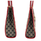 Gucci Jackie Gray Red Gold Hardware GG Canvas 002 1065 Tote — view 8