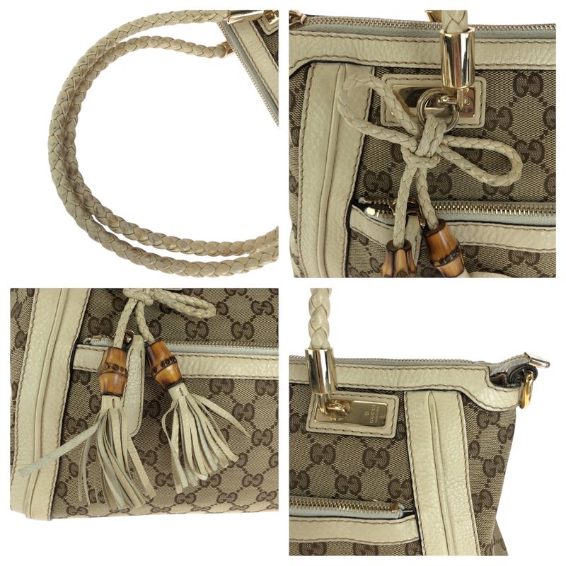 Gucci Bella Beige Ivory Gold Hardware GG Canvas Shoulder Bag Handbag — view 5