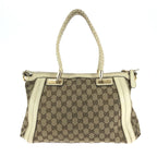Gucci Bella Beige Ivory Gold Hardware GG Canvas Shoulder Bag Handbag — view 2