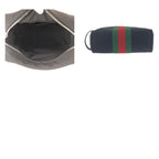 Gucci Sherry Line Black Silver Hardware Canvas Leather Second Bag Pouch — view 9