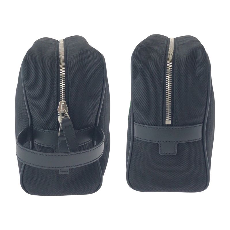 Gucci Sherry Line Black Silver Hardware Canvas Leather Second Bag Pouch — view 8
