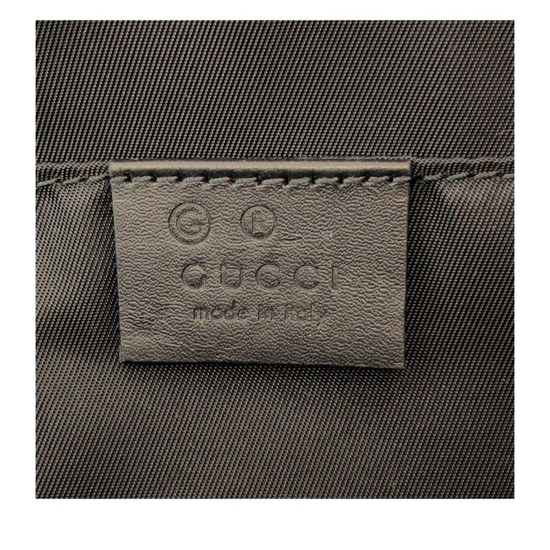 Gucci Sherry Line Black Silver Hardware Canvas Leather Second Bag Pouch — view 3