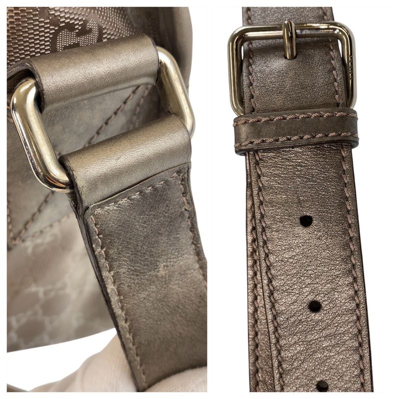 Gucci GG Imprime Metallic Brown Silver Hardware Shoulder Bag — view 6