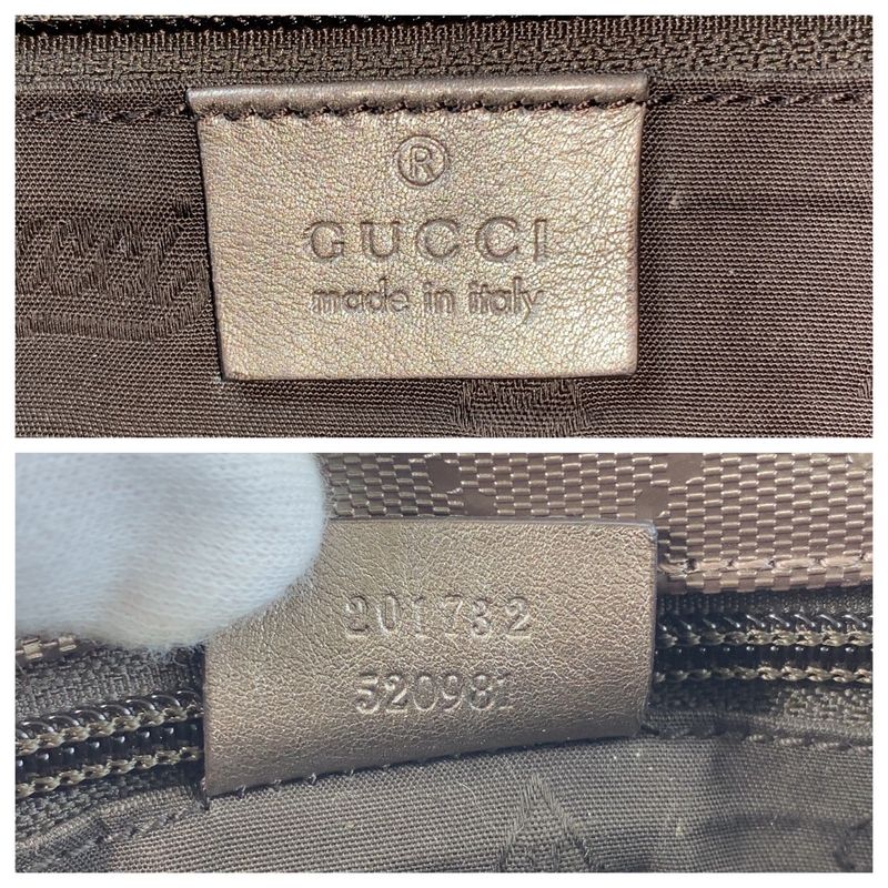 Gucci GG Imprime Metallic Brown Silver Hardware Shoulder Bag — view 4