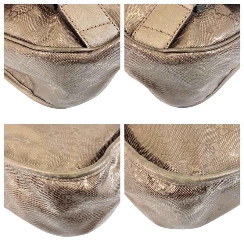 Gucci GG Imprime Metallic Brown Silver Hardware Shoulder Bag — view 3
