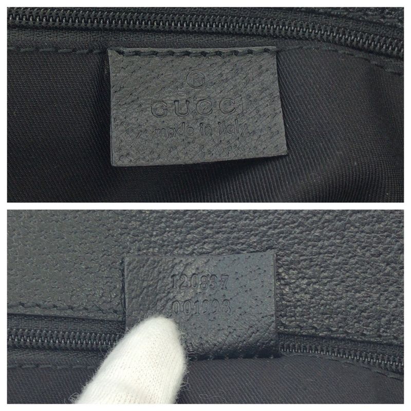 Gucci Black Silver Hardware GG Canvas Tote Bag — view 4
