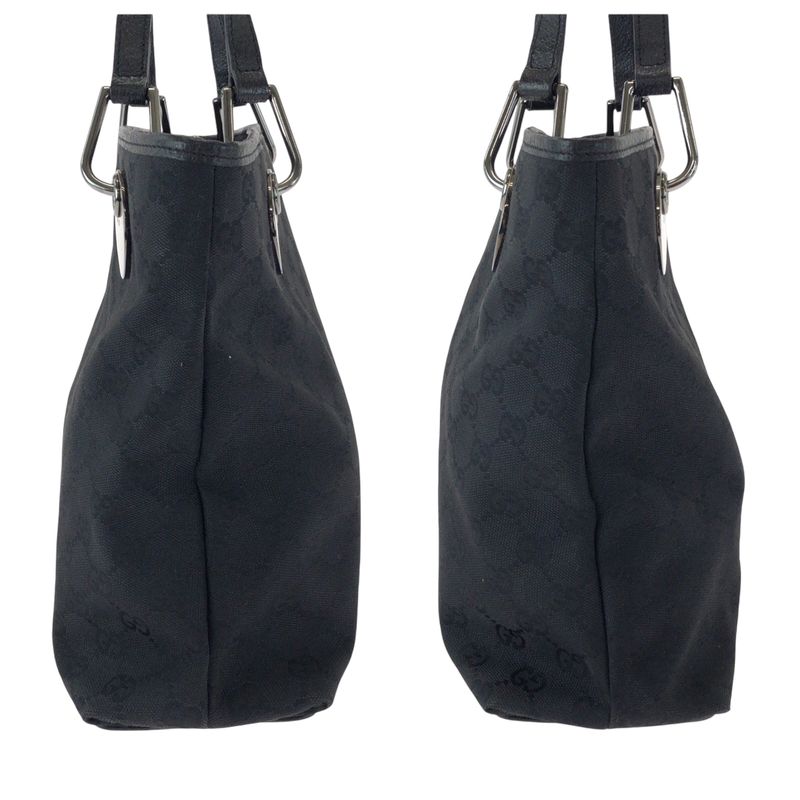 Gucci Black Silver Hardware GG Canvas Tote Bag — view 8