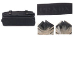 Prada Tessuto Triangle Logo Plate Black Silver Hardware Shoulder Bag Messenger — view 9