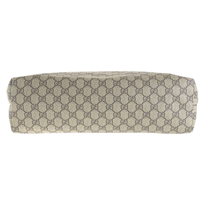 Gucci Beige Brown GG Supreme Canvas Leather Tote Bag — view 9