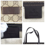 Gucci Beige Brown GG Supreme Canvas Leather Tote Bag — view 4