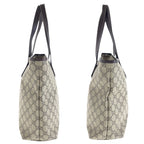 Gucci Beige Brown GG Supreme Canvas Leather Tote Bag — view 7