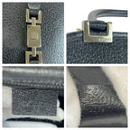 Gucci Jackie Black Silver Hardware Leather 002 1071 Tote Handbag — view 4