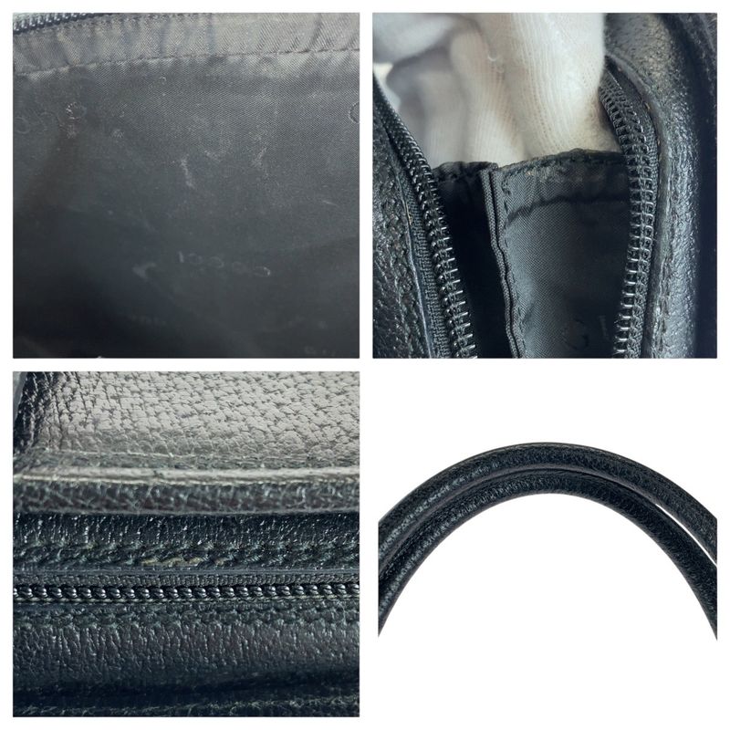 Gucci Jackie Black Silver Hardware Leather 002 1071 Tote Handbag — view 5