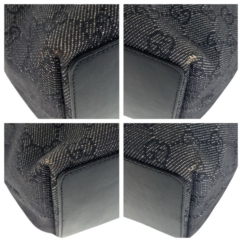 Gucci Black GG Canvas Leather 31243 Tote Bag — view 3