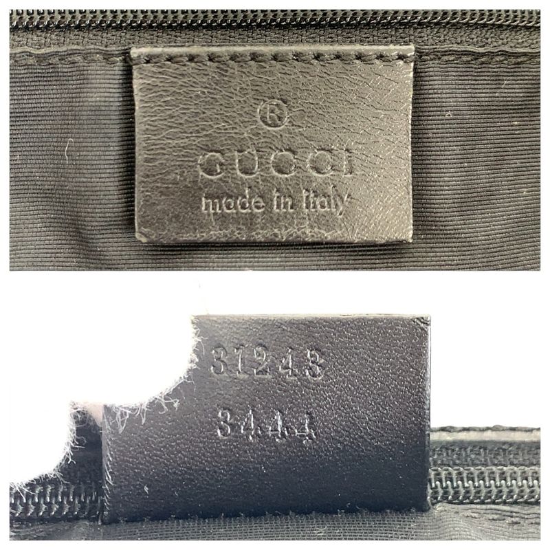 Gucci Black GG Canvas Leather 31243 Tote Bag — view 4