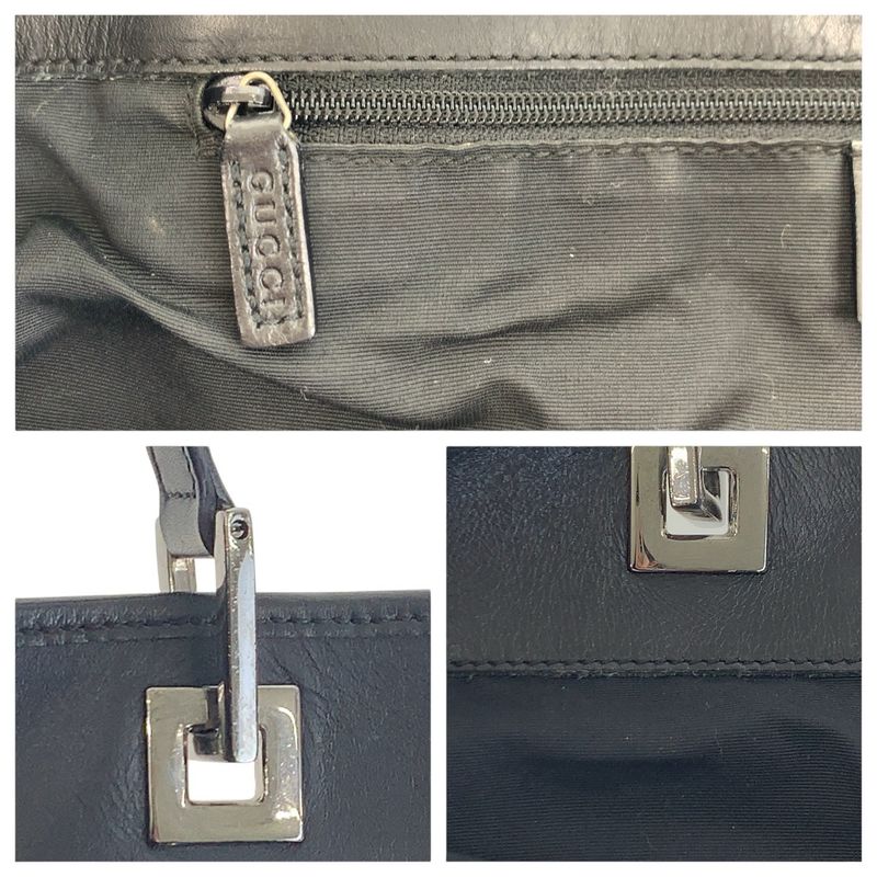 Gucci Black GG Canvas Leather 31243 Tote Bag — view 5