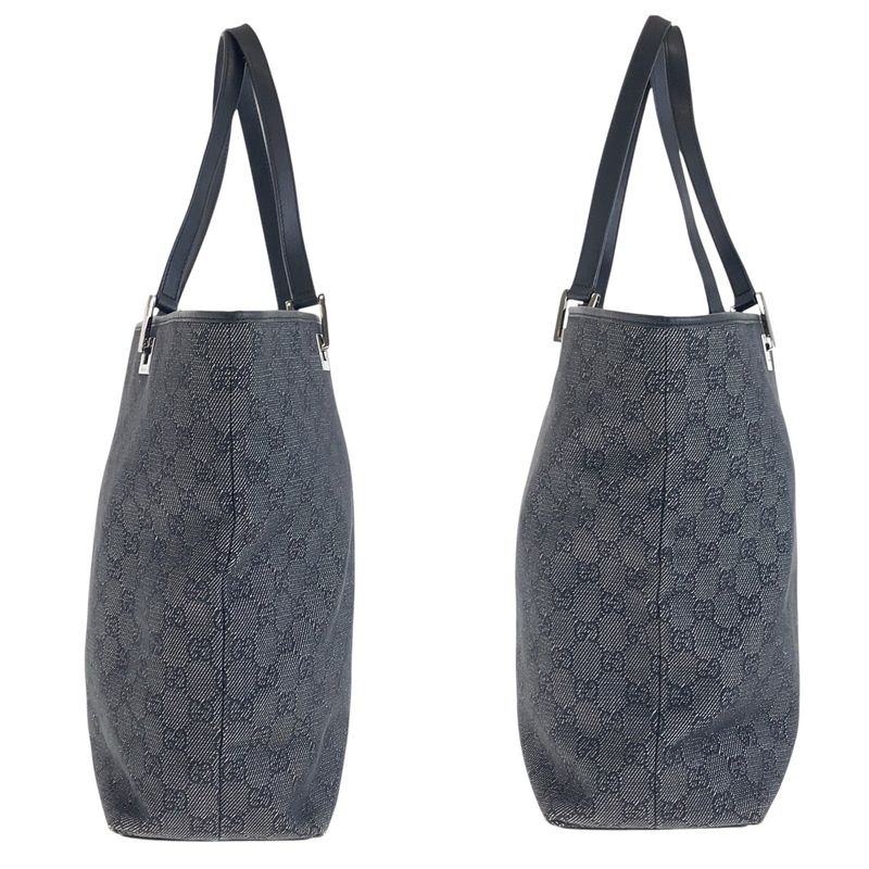 Gucci Black GG Canvas Leather 31243 Tote Bag — view 7