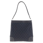 Gucci Dark Brown Silver Hardware GG Canvas Leather Shoulder Bag — view 2