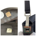 Gucci Dark Brown Silver Hardware GG Canvas Leather Shoulder Bag — view 5