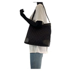 Gucci Dark Brown Silver Hardware GG Canvas Leather Shoulder Bag — view 7