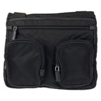 Prada Tessuto Triangle Logo Black Silver Hardware Nylon Shoulder Bag — view 2