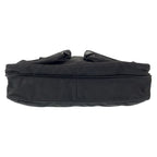 Prada Tessuto Triangle Logo Black Silver Hardware Nylon Shoulder Bag — view 9