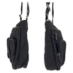 Prada Tessuto Triangle Logo Black Silver Hardware Nylon Shoulder Bag — view 7