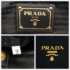 Prada Tessuto Logo Black Gold Hardware Nylon Bn1902 Tote Bag — view 4