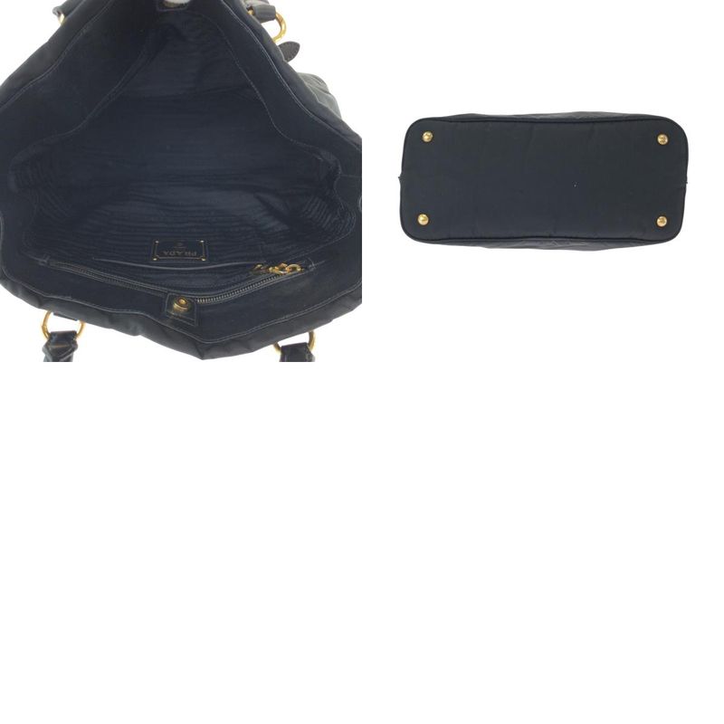 Prada Tessuto Logo Black Gold Hardware Nylon Bn1902 Tote Bag — view 9