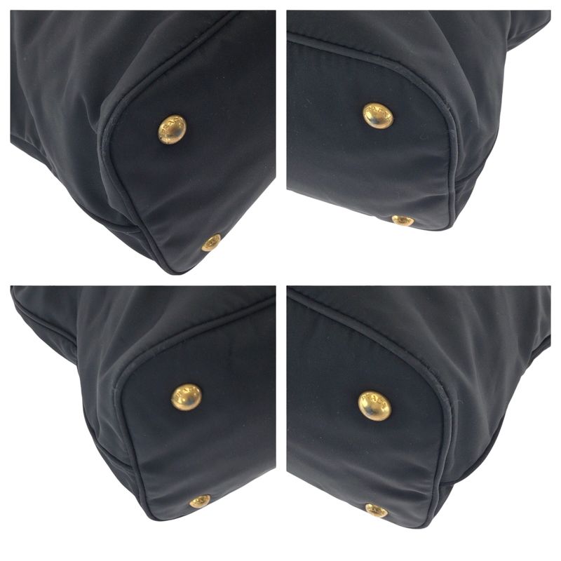 Prada Tessuto Logo Black Gold Hardware Nylon Bn1902 Tote Bag — view 3