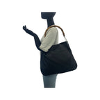 Gucci Bamboo Black Silver Hardware Canvas 001.1998.1577 Shoulder Bag Handbag — view 7