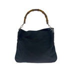 Gucci Bamboo Black Silver Hardware Canvas 001.1998.1577 Shoulder Bag Handbag — view 2