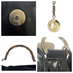 Gucci Bamboo Black Silver Hardware Canvas 001.1998.1577 Shoulder Bag Handbag — view 5