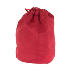 Prada Logo Embroidery Red Gold Hardware Satin Shoulder Bag Pouch Drawstring — view 3