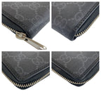Gucci Interlocking Black GG Supreme Canvas Leather Long Wallet — view 2