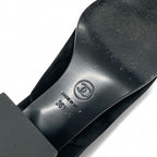 Chanel Loafers Leather Shoes Suede Patent Black Pearl Coco Mark Lace Up — view 8