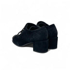 Chanel Loafers Leather Shoes Suede Patent Black Pearl Coco Mark Lace Up — view 4