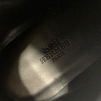 Hermes Funk Boots Short Shoes Leather Black Silver Kelly Hardware Lace Up — view 7