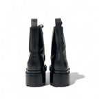 Hermes Funk Boots Short Shoes Leather Black Silver Kelly Hardware Lace Up — view 5