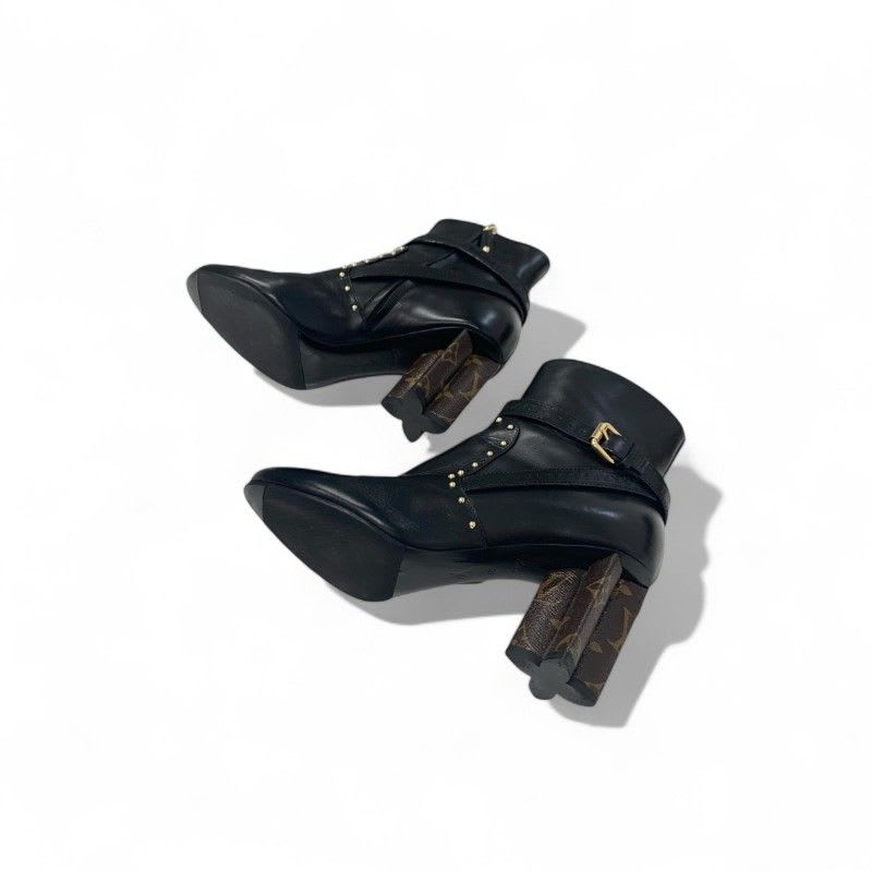 Louis Vuitton Silhouette Line Monogram Boots Short Shoes Leather Black — view 6