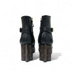 Louis Vuitton Silhouette Line Monogram Boots Short Shoes Leather Black — view 5