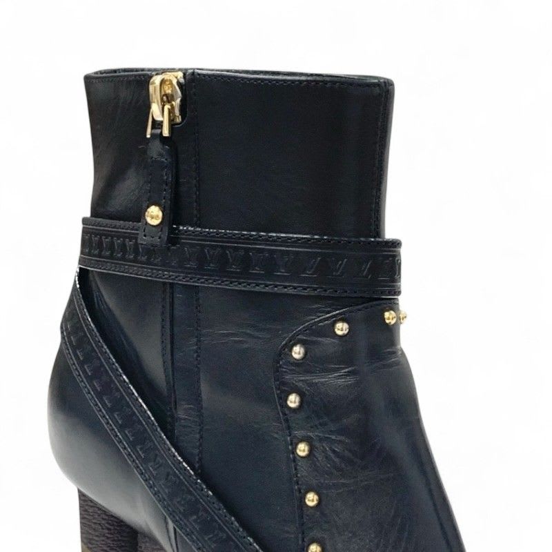 Louis Vuitton Silhouette Line Monogram Boots Short Shoes Leather Black — view 9