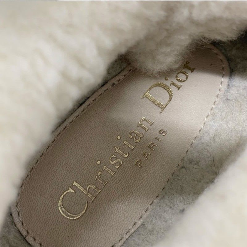 Christian Dior Walkn Sneakers Shoes Fabric Mouton Beige White Logo — view 8