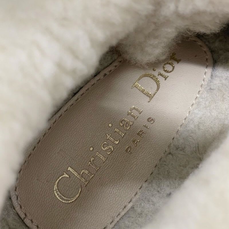 Christian Dior Walkn Sneakers Shoes Fabric Mouton Beige White Logo — view 7