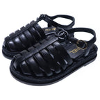 Chanel Gladiator Coco Mark Espadrilles Lambskin Sandals Gold Hardware Black — view 2