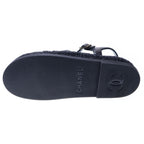 Chanel Gladiator Coco Mark Espadrilles Lambskin Sandals Gold Hardware Black — view 5