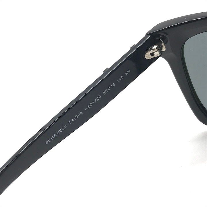 Chanel CC Logo Sunglasses Eyewear Black Case — view 6
