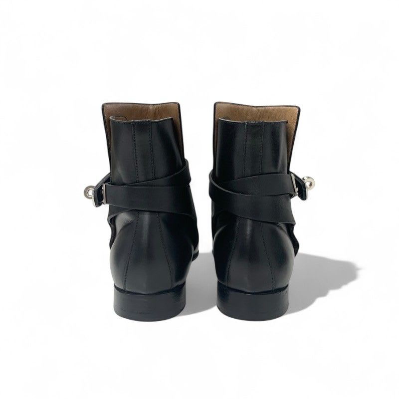 Hermes Neo Boots Short Shoes Leather Black Silver Kelly Hardware — view 5