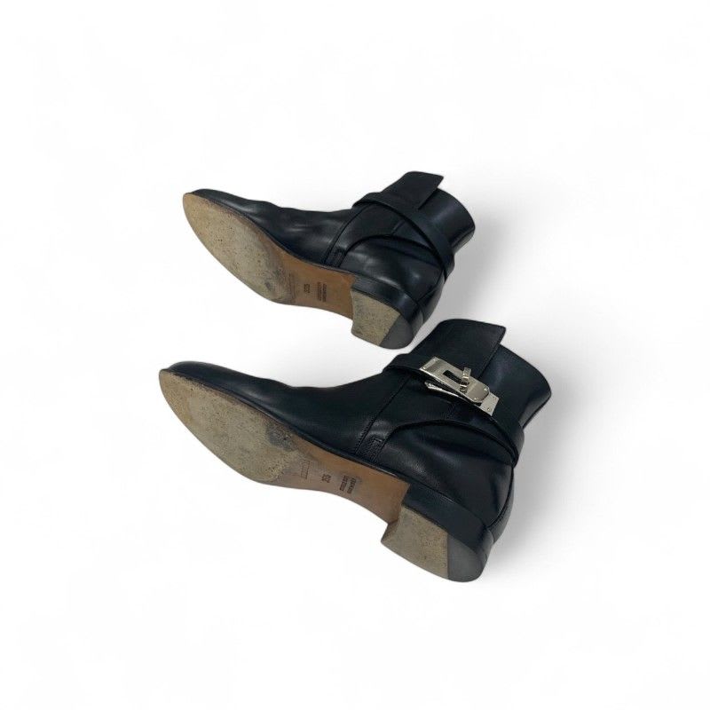 Hermes Neo Boots Short Shoes Leather Black Silver Kelly Hardware — view 6